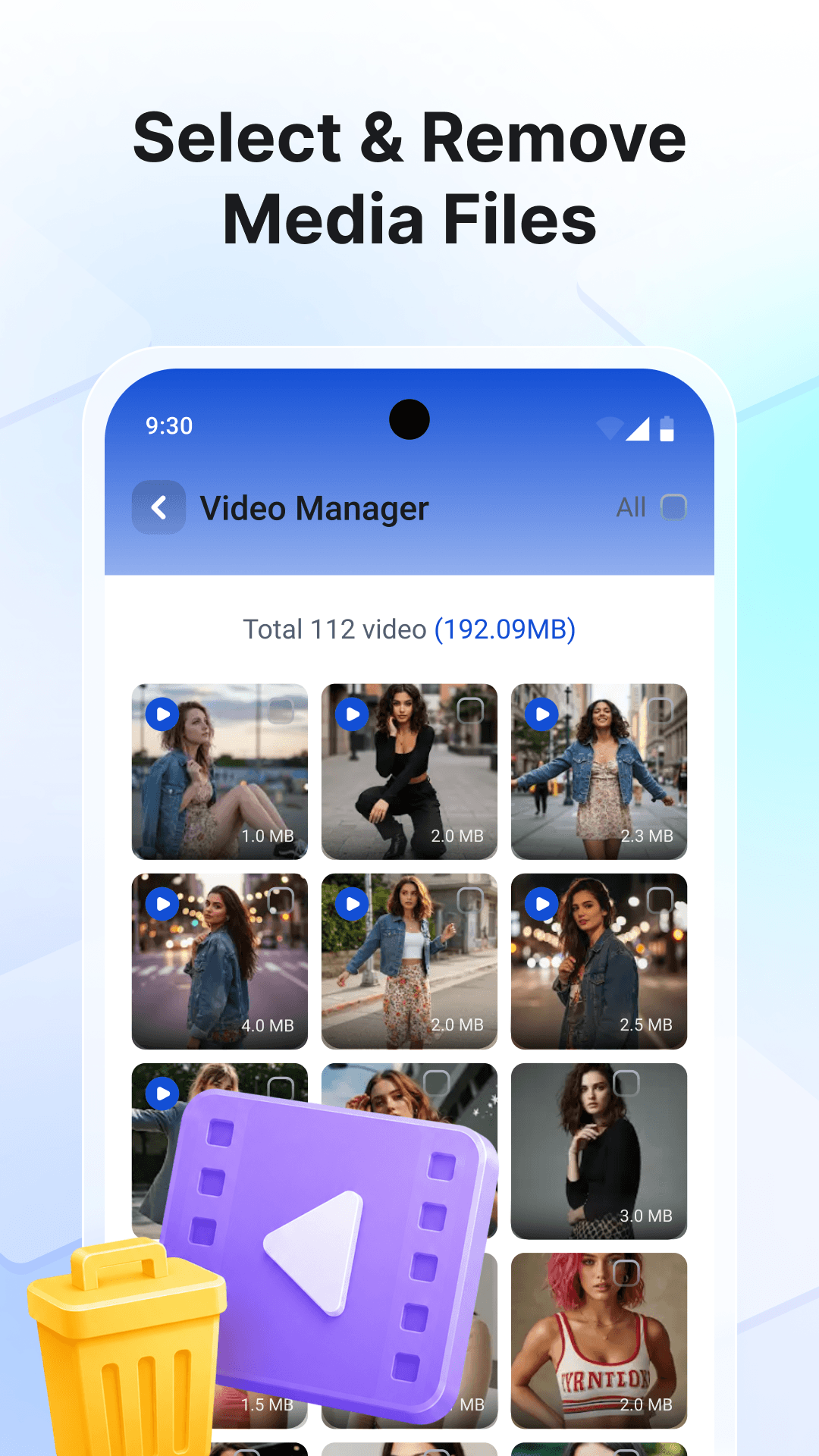 Select and remove media files