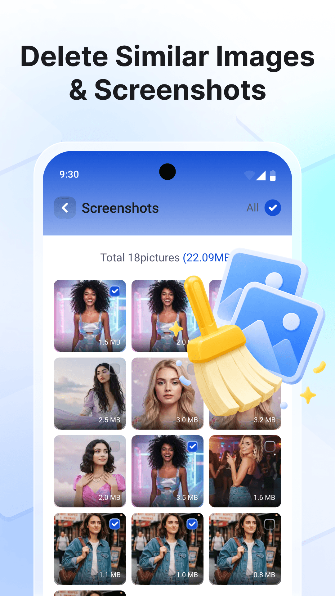 Delete similar images and screenshots